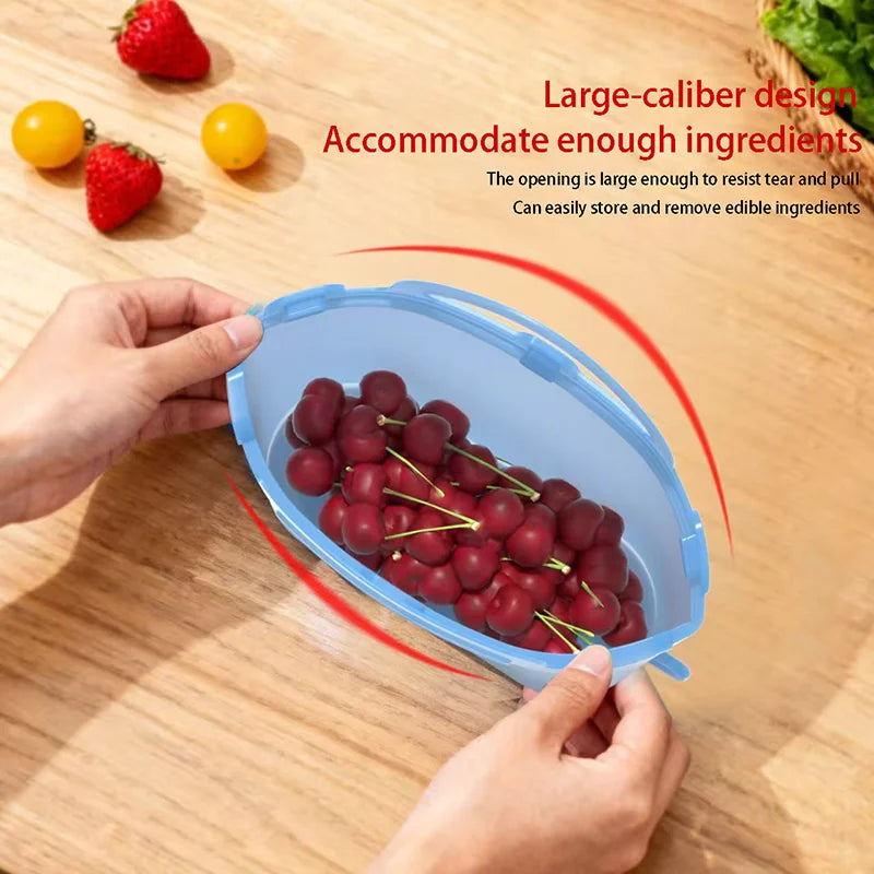 Silicone Self Sealing Freezer Bag Leakproof Reusable Food Storage Picnic