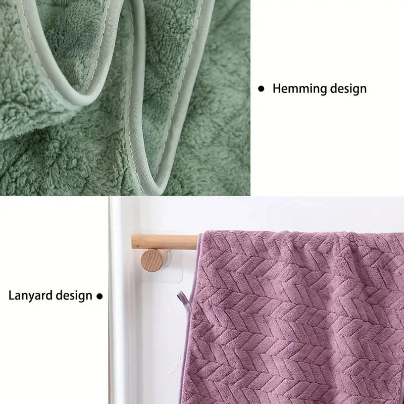 Thick Coral Velvet Bath Towels Absorbent Quick Dry Home Hotel