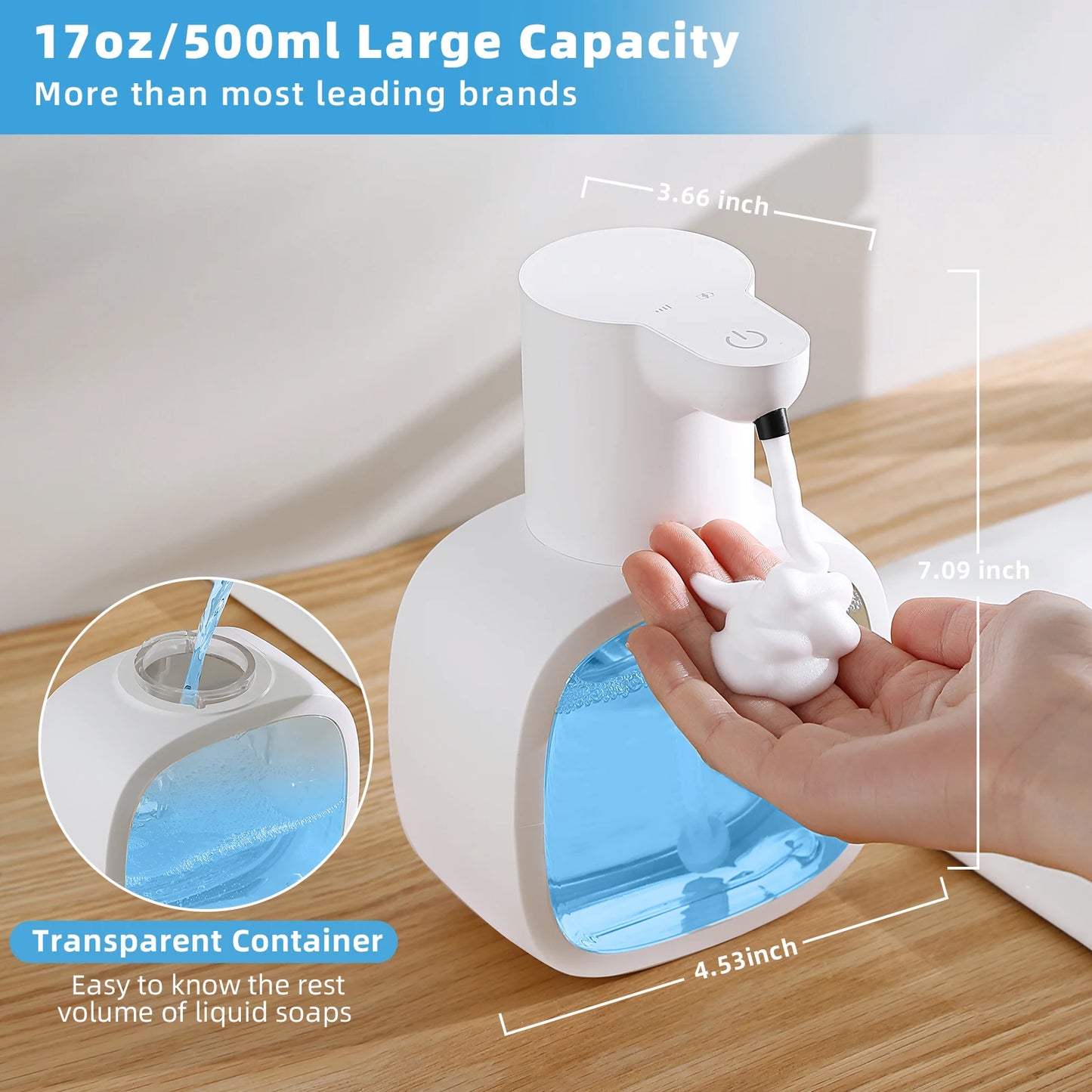 New Wall Mounted Automatic Foam Soap Dispenser Induction Sensor 500ml