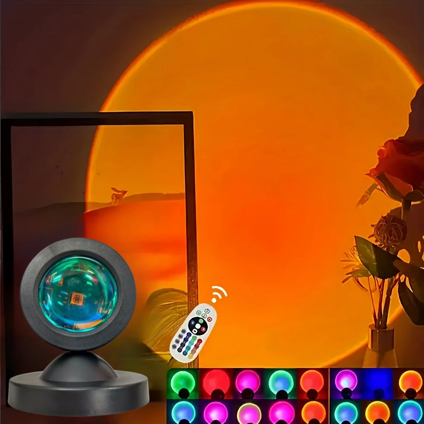 Vibrant Sunset Projection Light With 16 Color Spectrum USB Remote