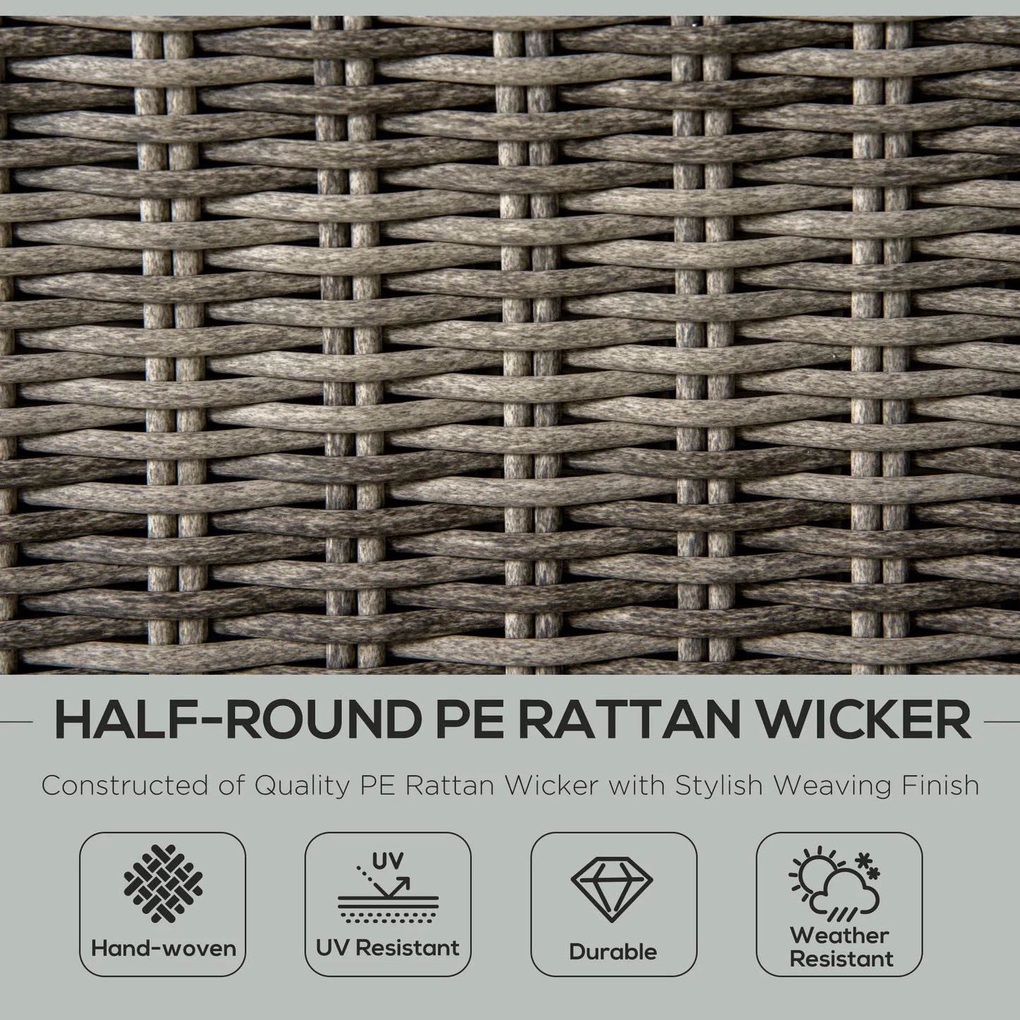 4-Piece Patio Wicker Conversation Set With Coffee Table Beige