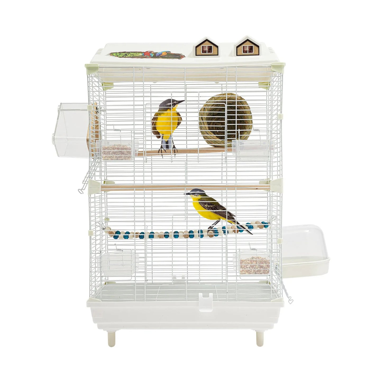 Two-Tier Iron Bird Cage For Small Birds, British Style