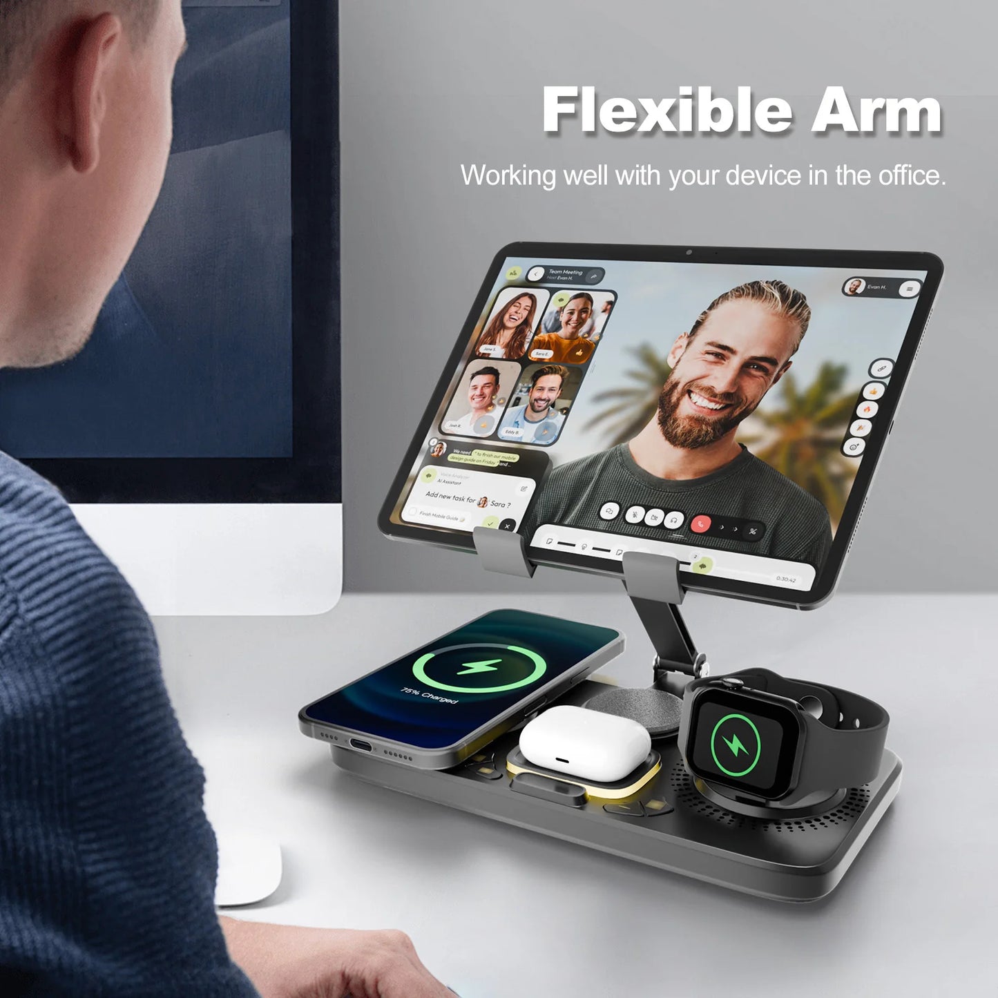 7-In-1 Wireless Charger Station For IPhone Apple Watch