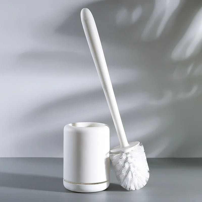Silicone Toilet Brush With Holder Quick Drying Wall Mount