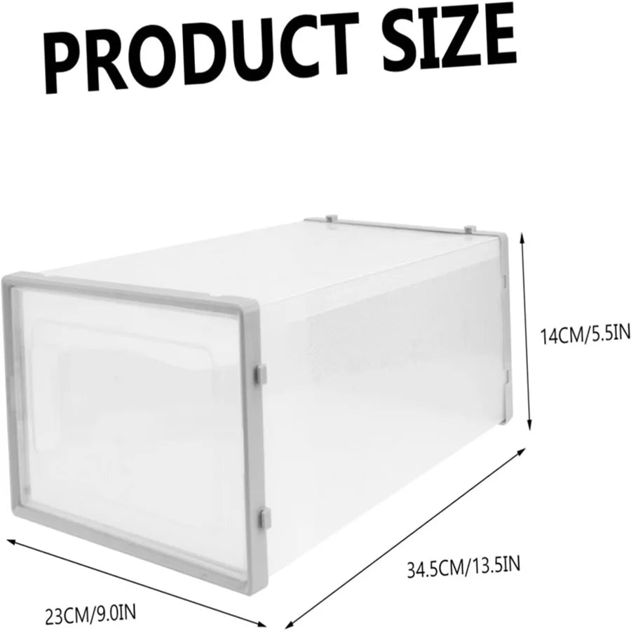 Transparent Stackable Shoe Storage Boxes Foldable Linked Design 12 Pack