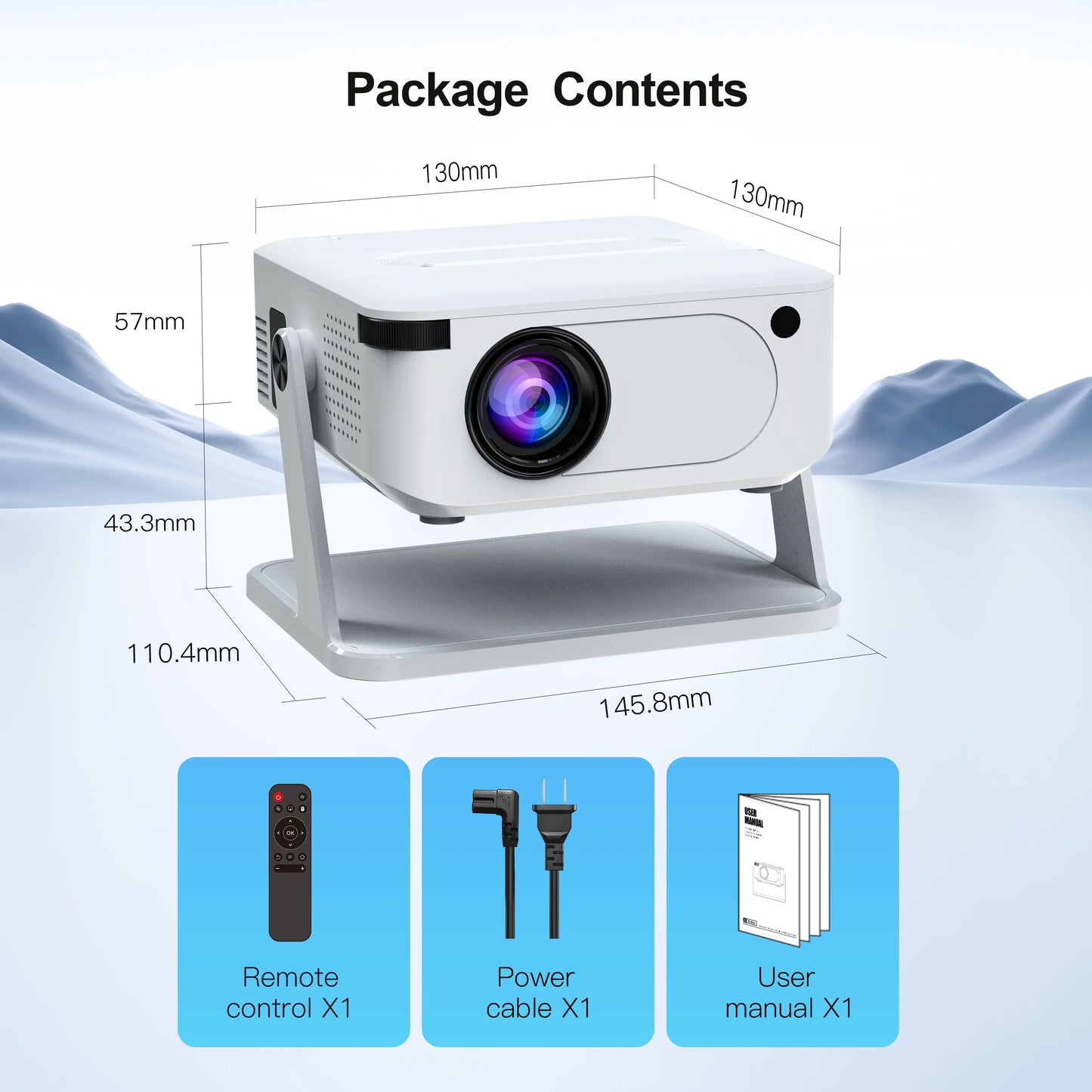 XNANO Mini Smart Projector 720P Native, 4K Decoding, WiFi 6