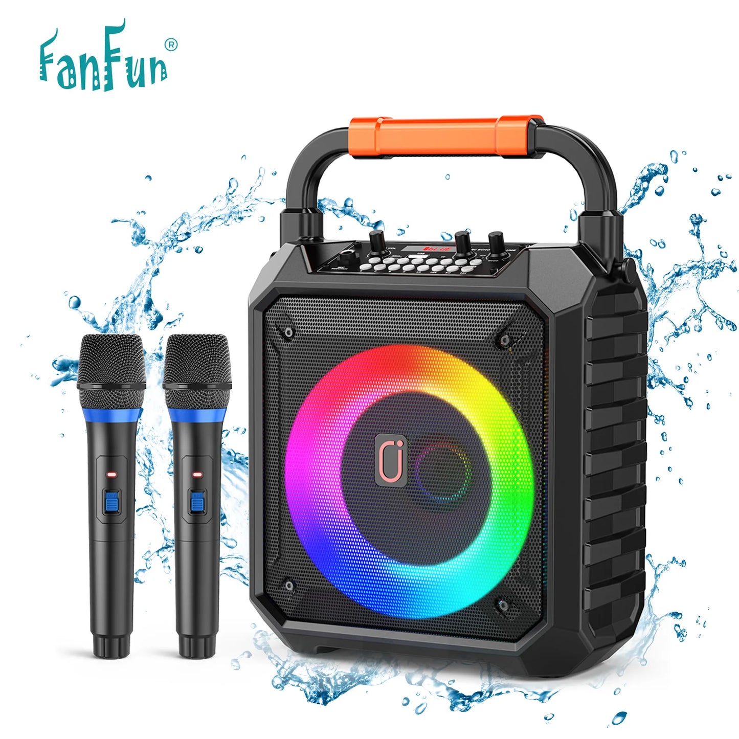 FanFun T17-T Wireless Bluetooth Karaoke Speaker With LED Lights