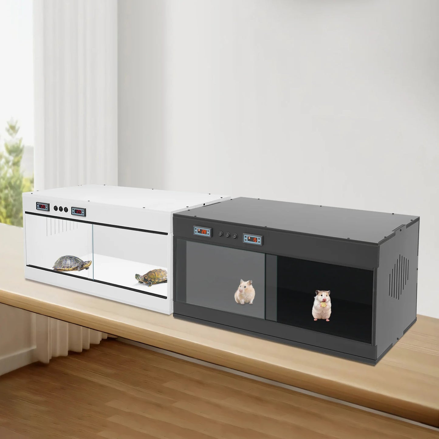 Bymaocar Reptile Habitat With Glass Sliding Door And Intelligent Thermostat