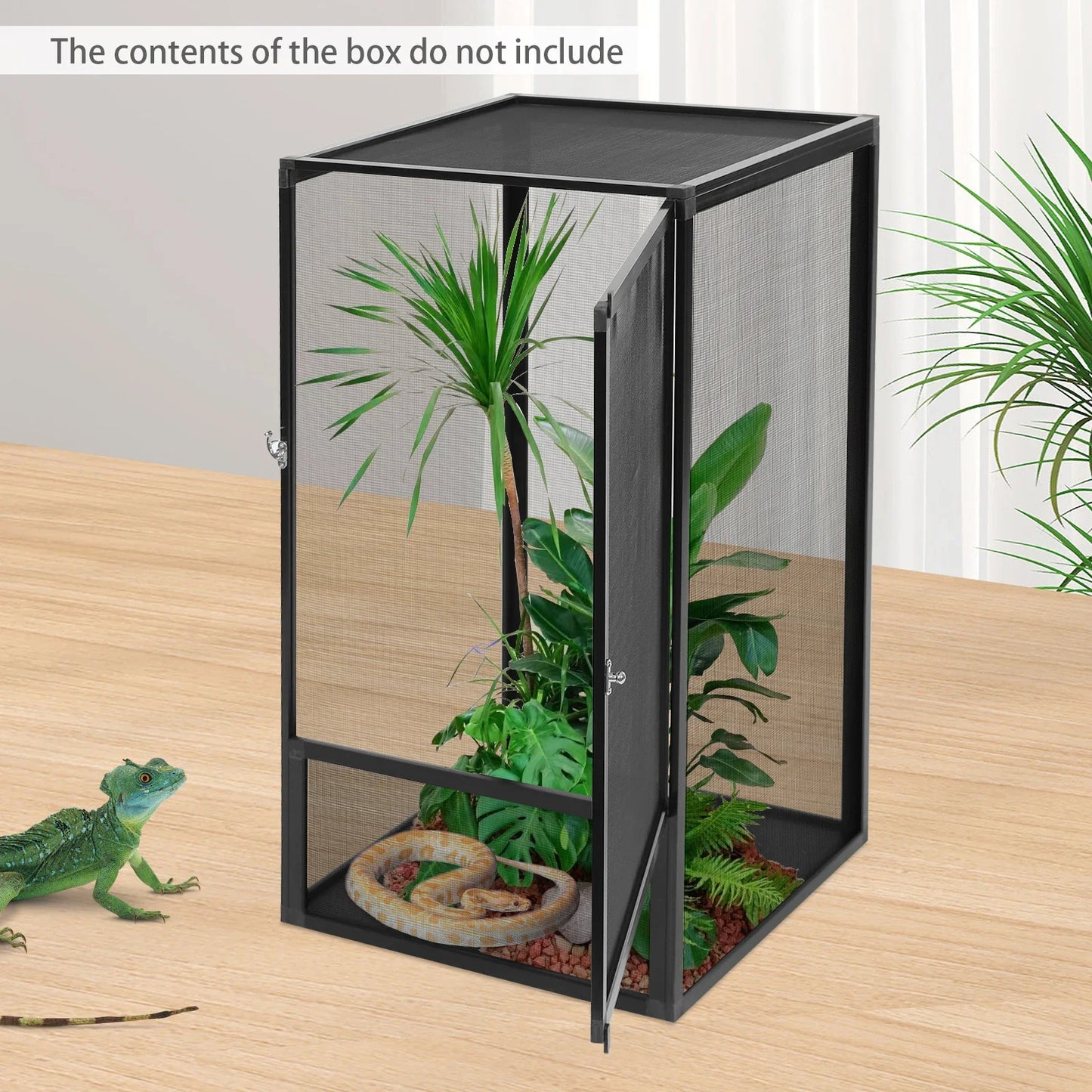 Aluminum Alloy Reptile Feeding Box Net Enclosure For Terrarium