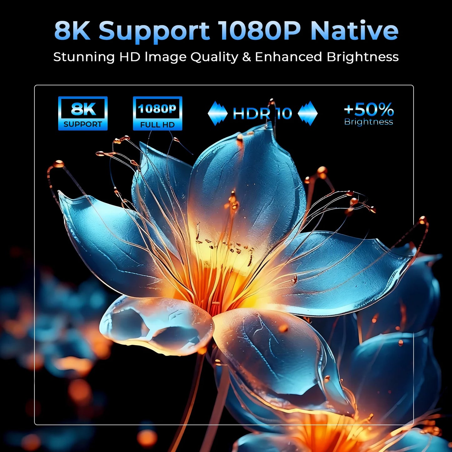 LynCast 8K Support Projector With Auto Focus And 2000 ANSI