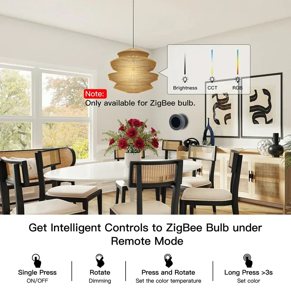 MOES ZigBee Smart Knob Switch Wireless Scene Button Controller