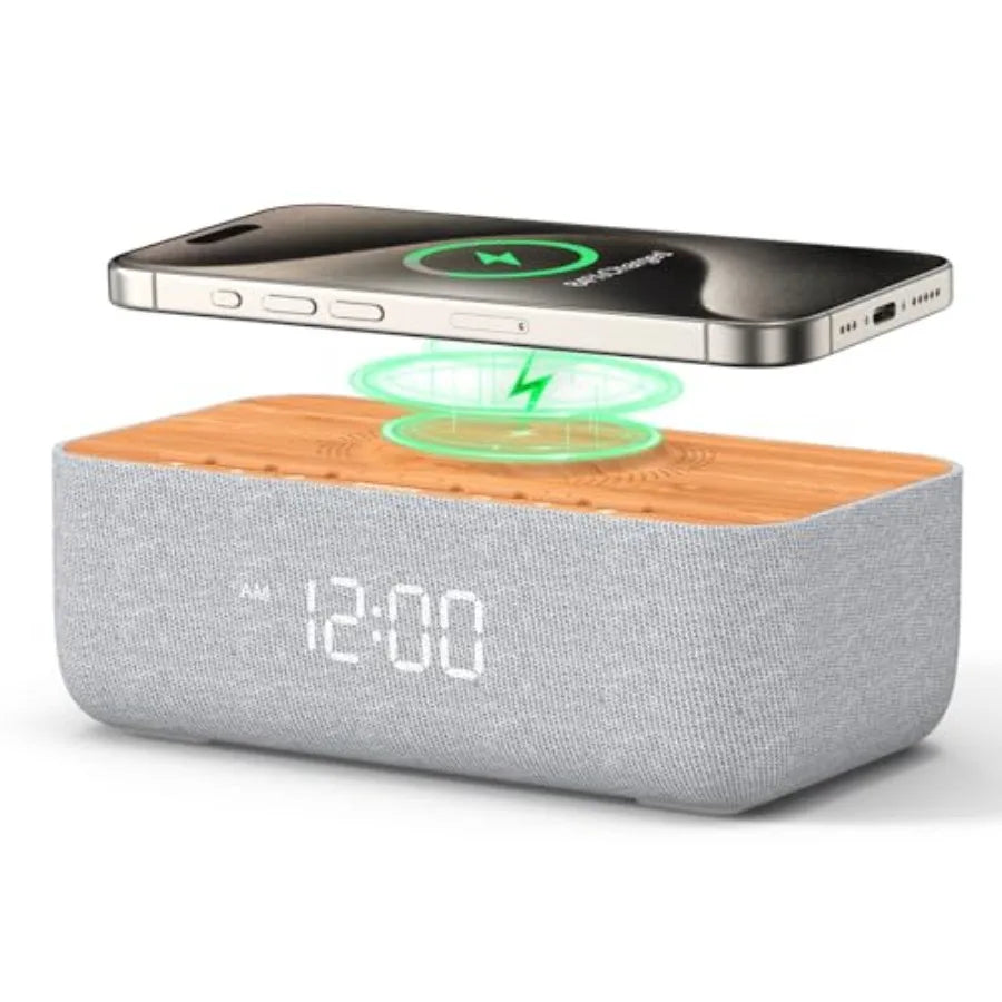 15W Magnetic Wireless Charging Alarm Clock With Noise Machine