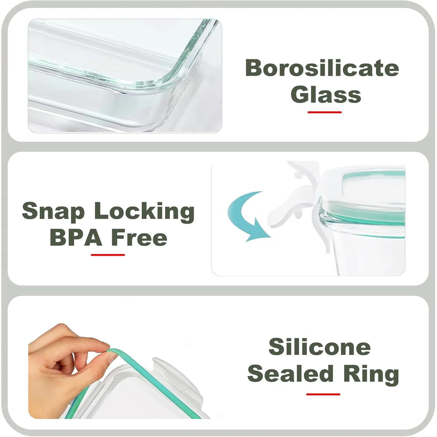 Vtopmart 8 Piece Borosilicate Glass Storage Containers
