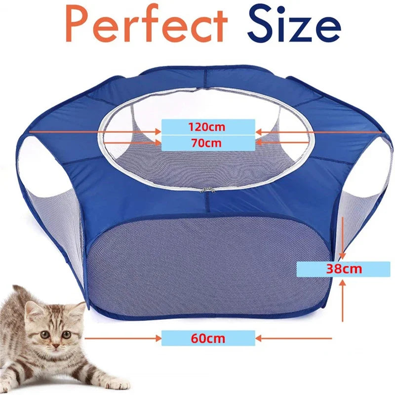 Foldable Transparent Pet Cage Playpen For Dogs Cats And Rabbits