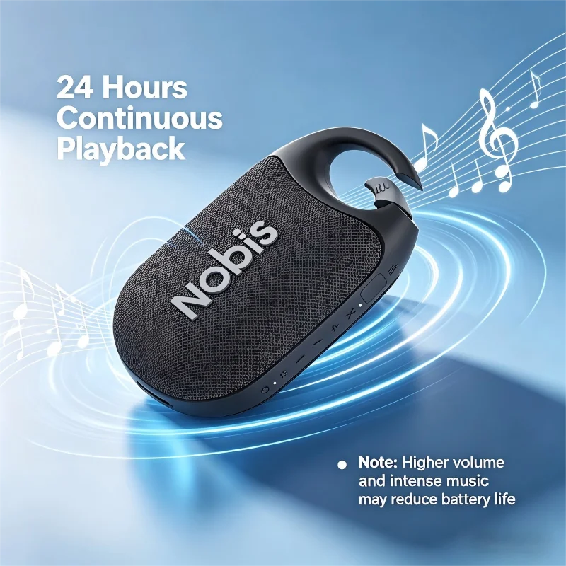 Nobis IP68 Waterproof Bluetooth Speaker 8W Stereo 24H Playtime