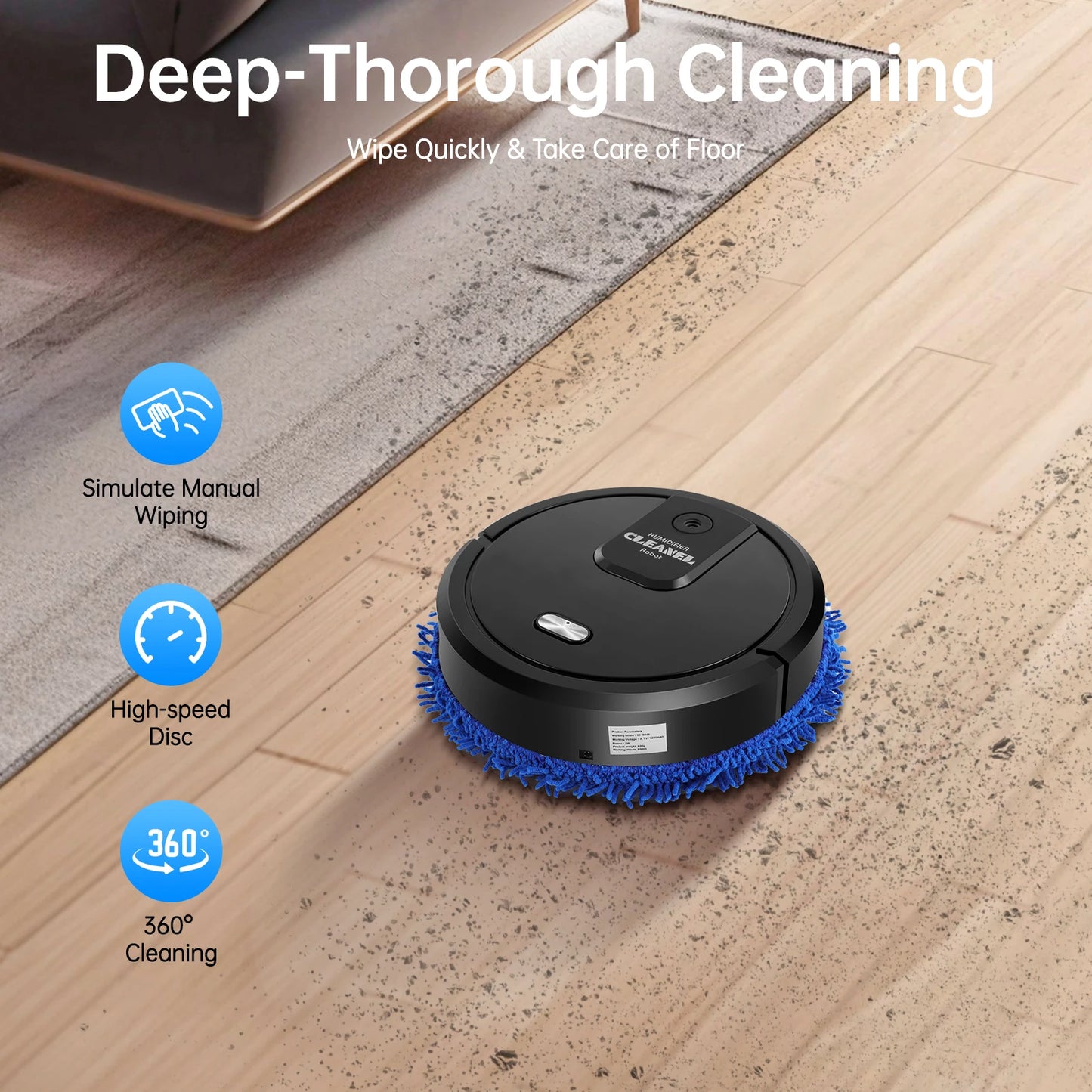 Bymaocar Auto Smart Robotic Mopping Machine Wet Dry Dual Use