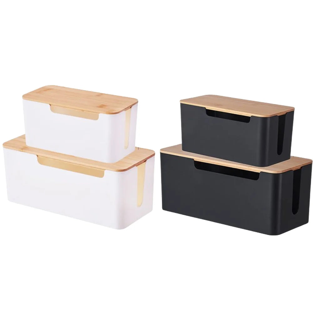 Wire Storage Box Cable Organizer Plastic Bamboo Junction Box