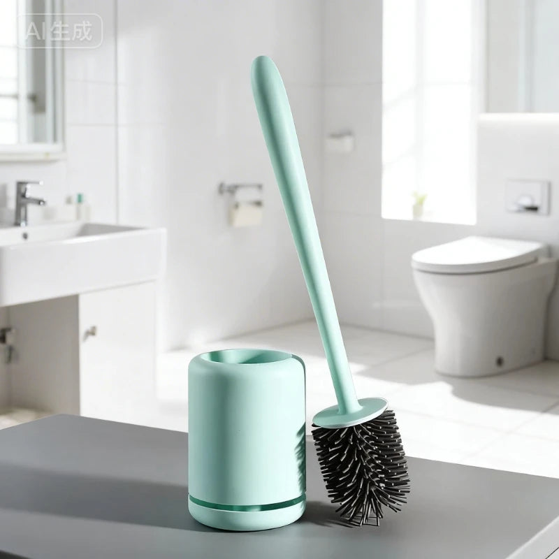 WIKHOSTAR Silicone Toilet Brush Quick Drying Wall Mount Holder