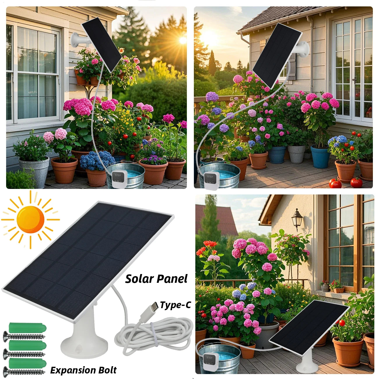 Garden Solar Timer Drip Irrigation Kit For Balcony Potted Plants