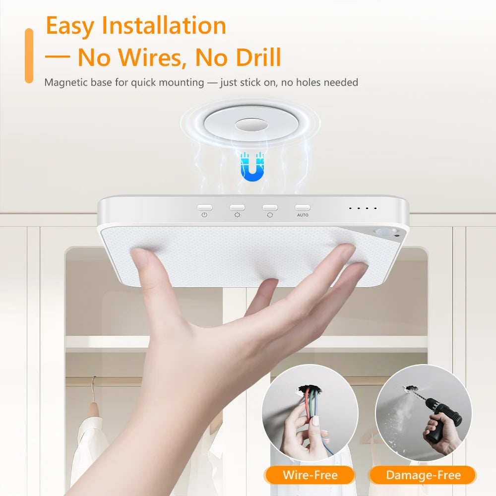 Willed 8W Rechargeable Motion Sensor Ceiling Light With Remote 5000mAh