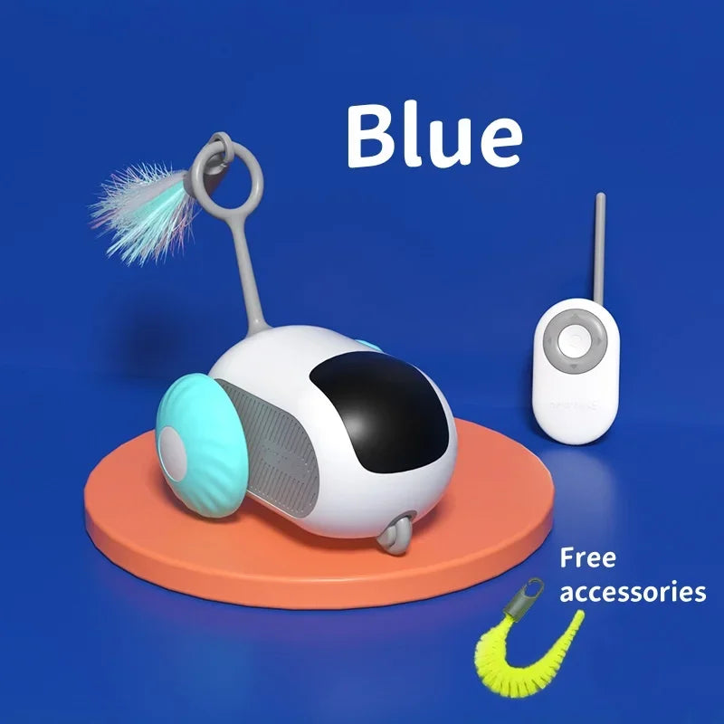 Pet Remote Control Feather Teaser Car Toy Rechargeable Obstacle Avoidance