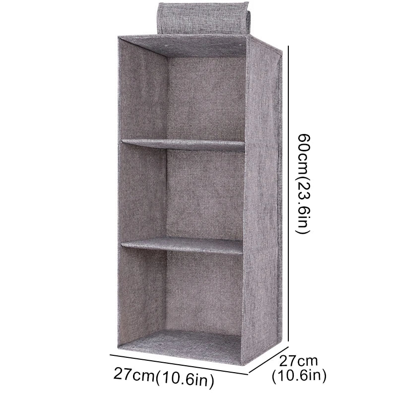 Cotton Linen Hanging Closet Organizer With Drawers