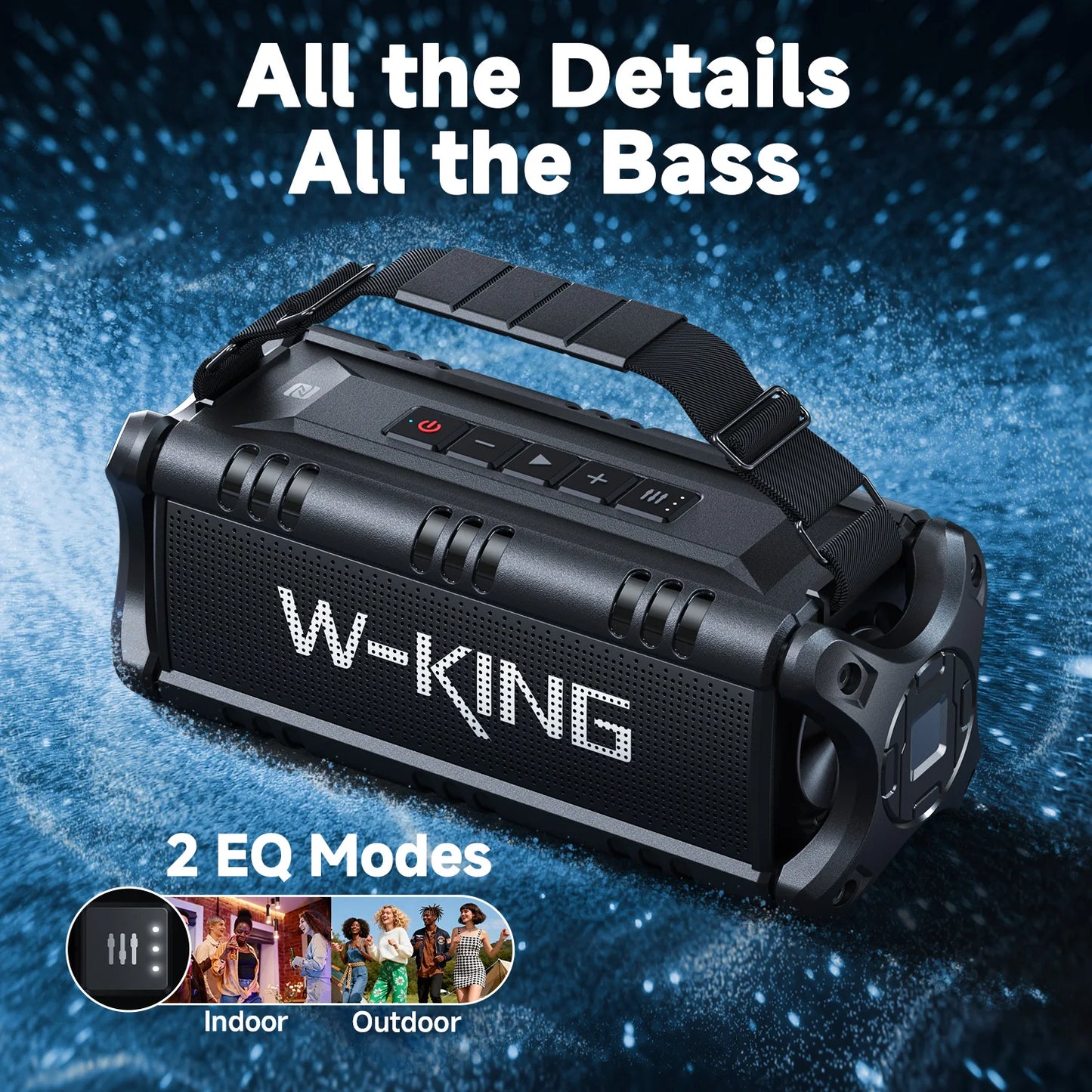 W-King D8 Bluetooth Speaker 50W RMS IPX6 Waterproof