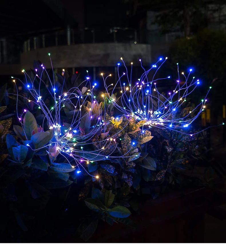 60 LEDs Solar Firework Lights Waterproof Garden And Pathway