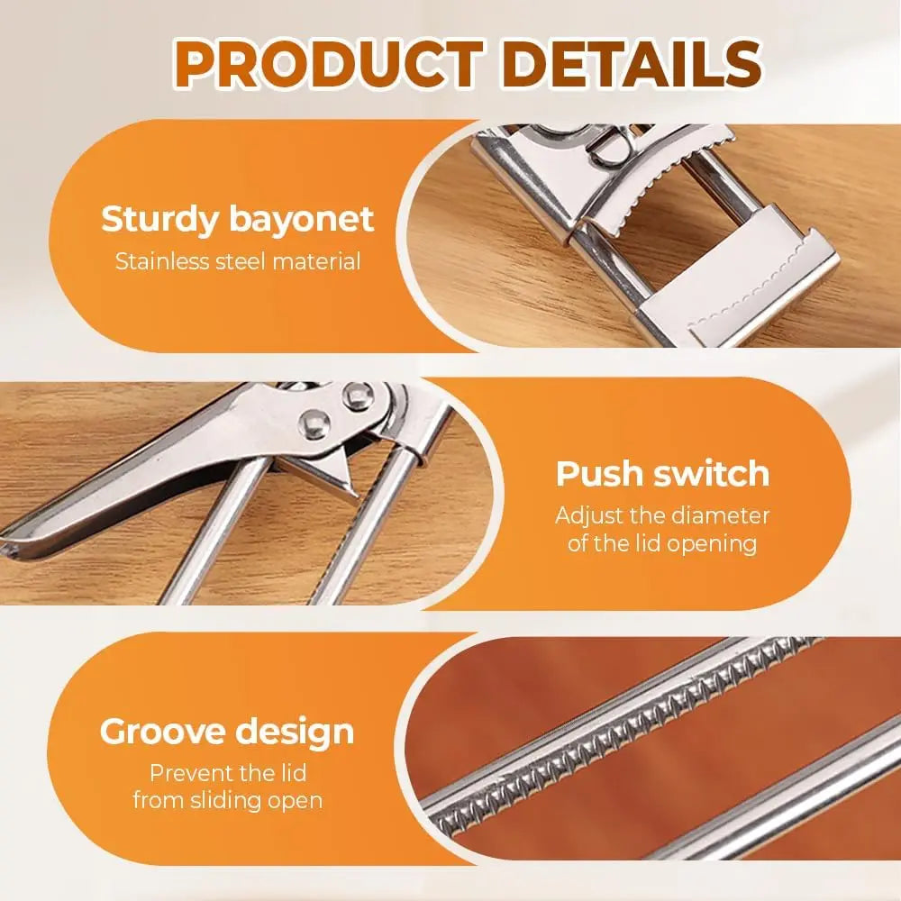 Adjustable Stainless Steel Jar Opener For Seniors Arthritis