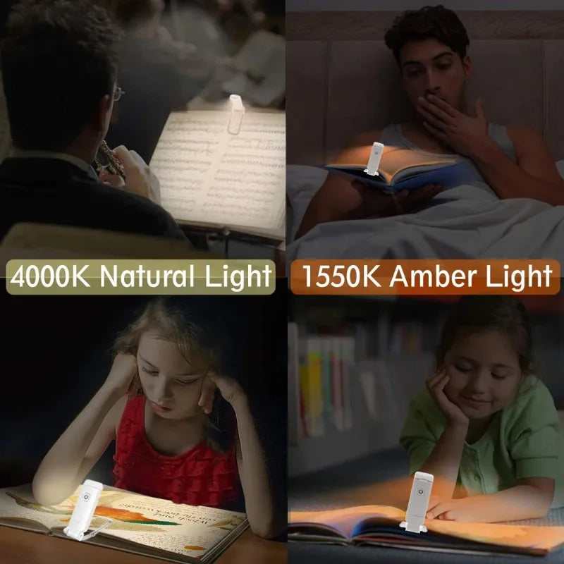 Mini Clip Light LED Reading Light USB Charging Adjustable Brightness