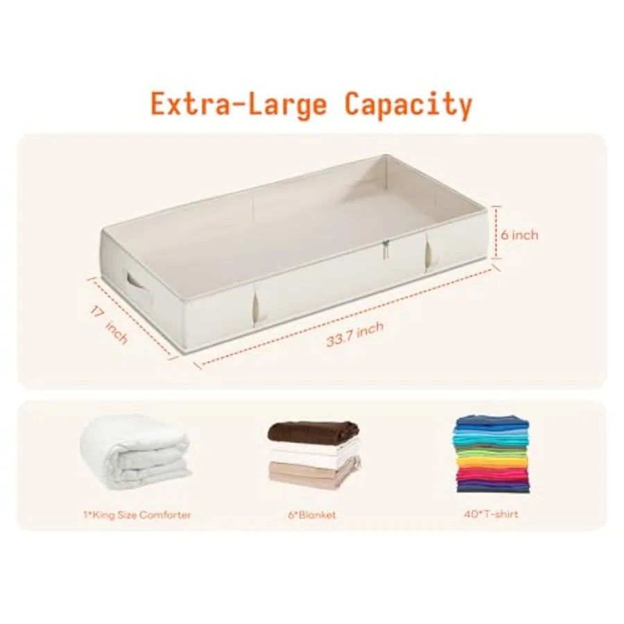 Side-Supported Under Bed Storage Containers With Sturdy Handles