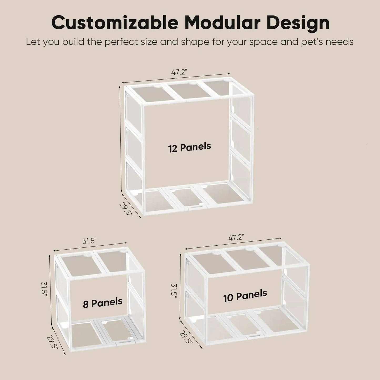Jetting Clear Acrylic Dog Play Pen Indoor Puppy Fence Door