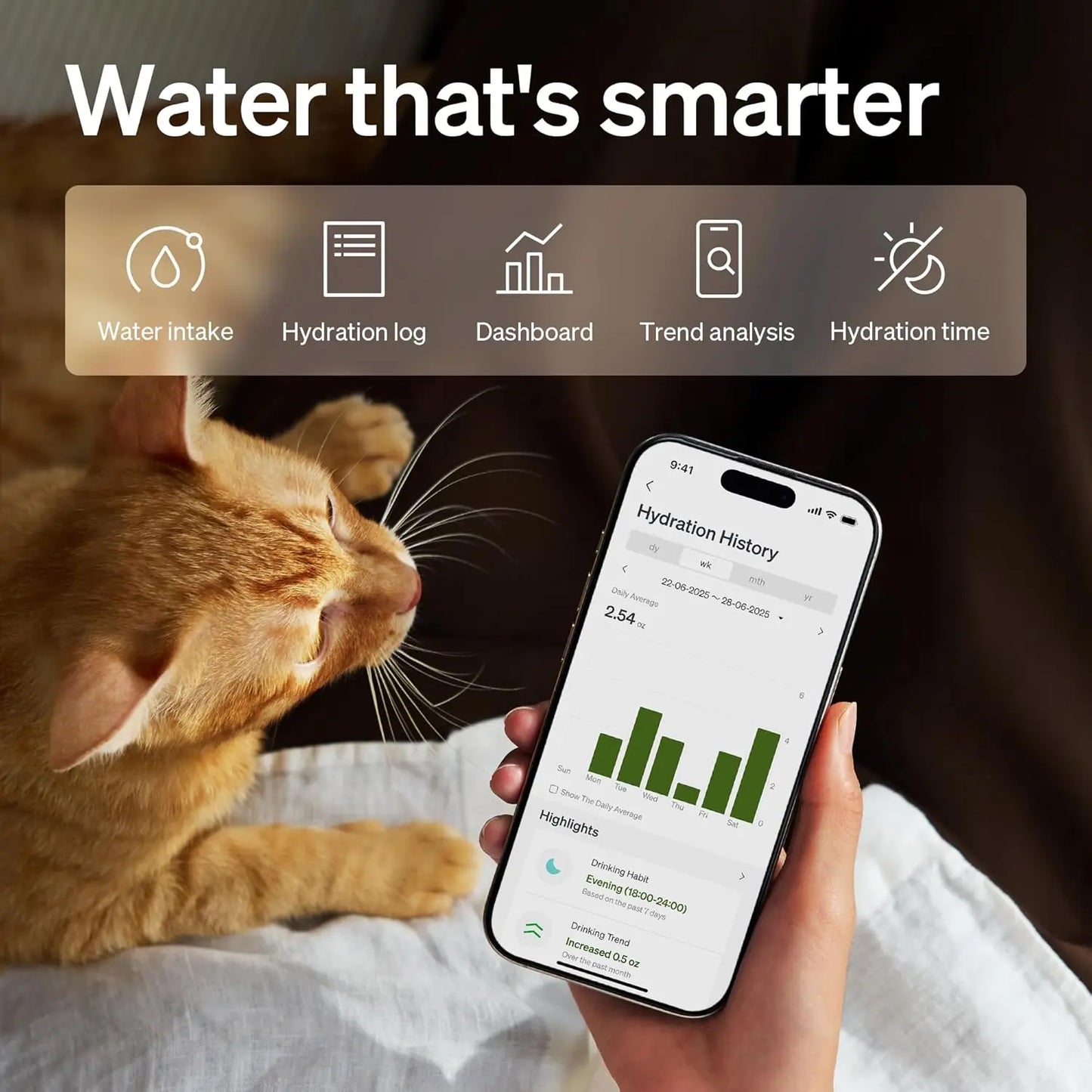Wireless Cat Water Fountain With App Monitoring And WiFi