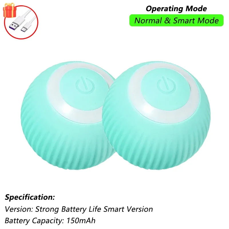 Interactive Cat Ball Toy Automatic Rolling Ball With Tail Rechargeable