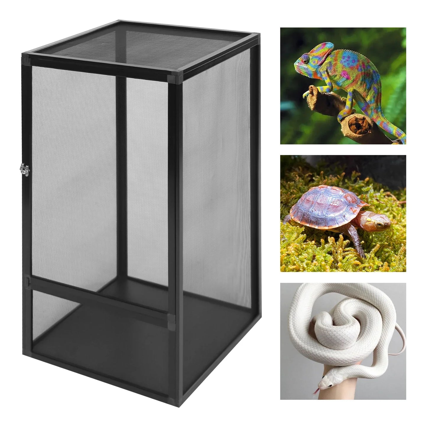 Aluminum Alloy Reptile Feeding Box Net Enclosure For Terrarium
