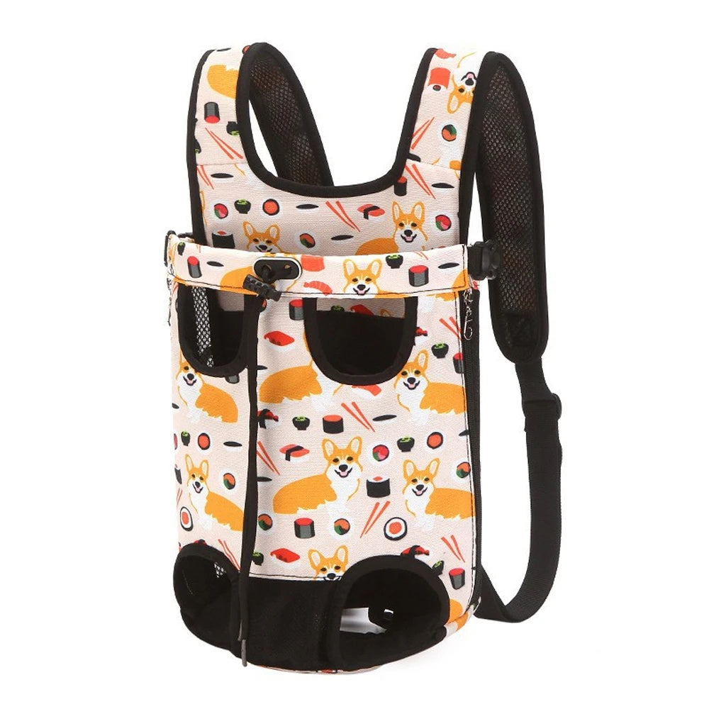 Outdoor Dog Backpack Carrier Breathable Mesh Travel Bag