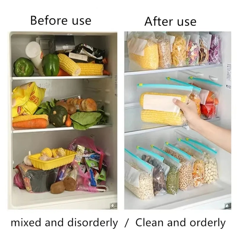 Reusable Zipper Bags Stand Up Freezer Storage Pouches Leakproof