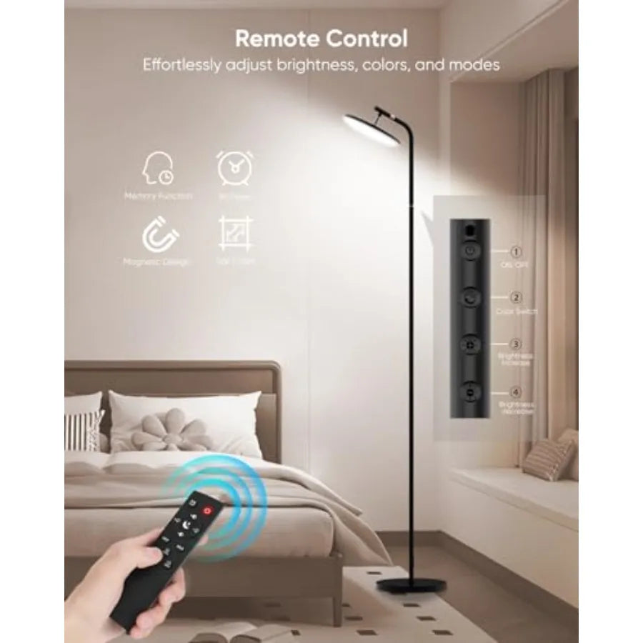LED Floor Lamp With Remote And Touch Control, Dimmable Torchiere