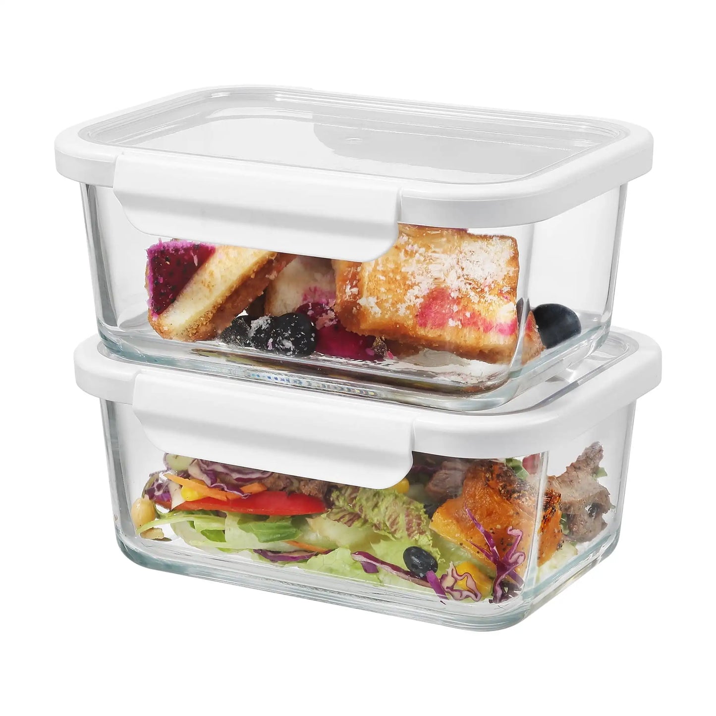 Rectangular Glass Food Storage Containers With Tritan Lids