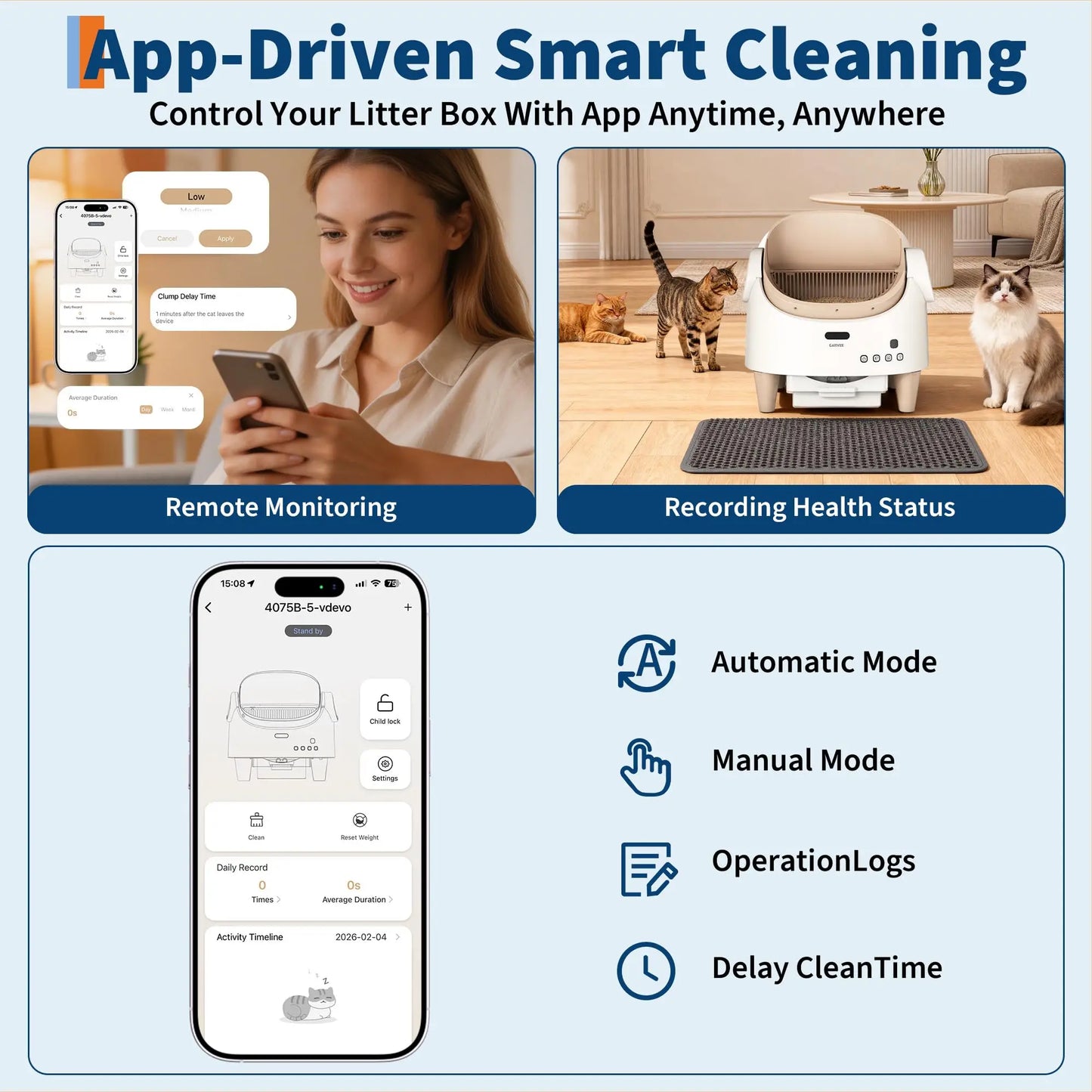 HiMISS Smart App Control Self Cleaning Cat Litter Box