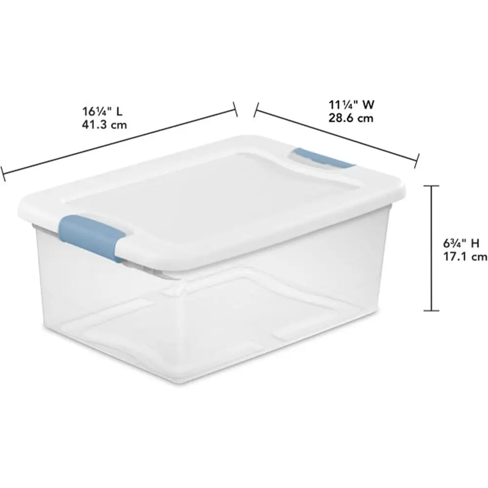 12-Piece Clear Plastic Under Bed Storage Boxes With Lids