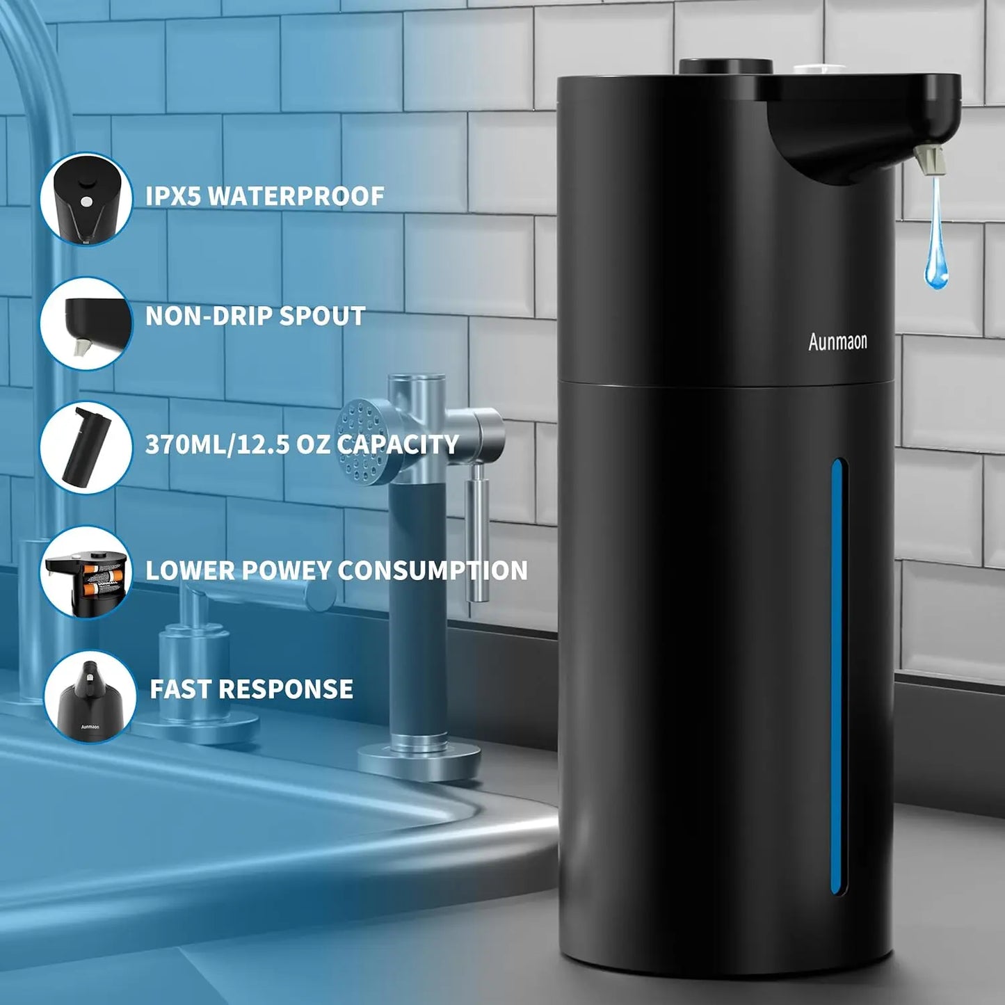 Automatic Soap Dispenser Touchless Hands Free With Adjustable Volume