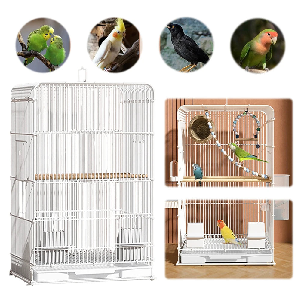 Shunmaii Lightweight Wrought Iron Bird Cage With Removable Tray