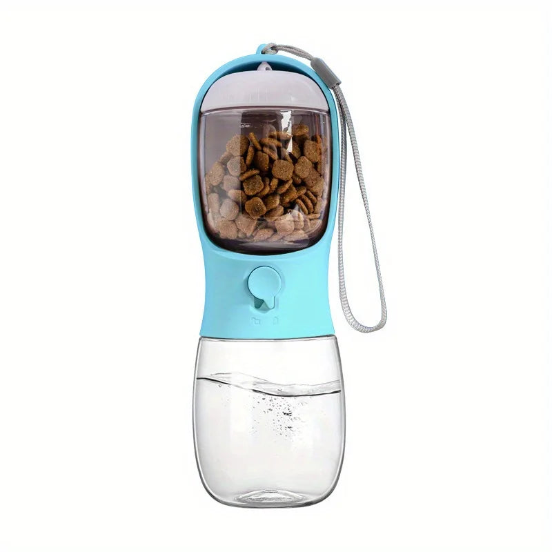 Portable Dog Cat Water Bottle With Food Container Leak Proof