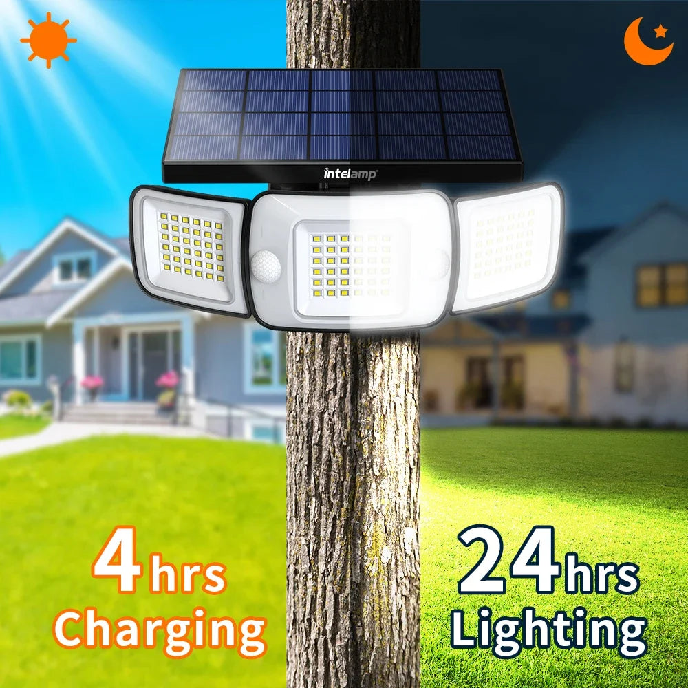 Intelamp Outdoor Solar Lights With Motion Sensor 1200LM IP65