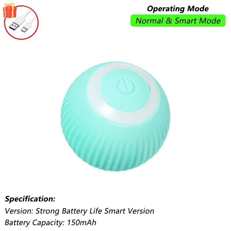 Interactive Cat Ball Toy Automatic Rolling Ball With Tail Rechargeable