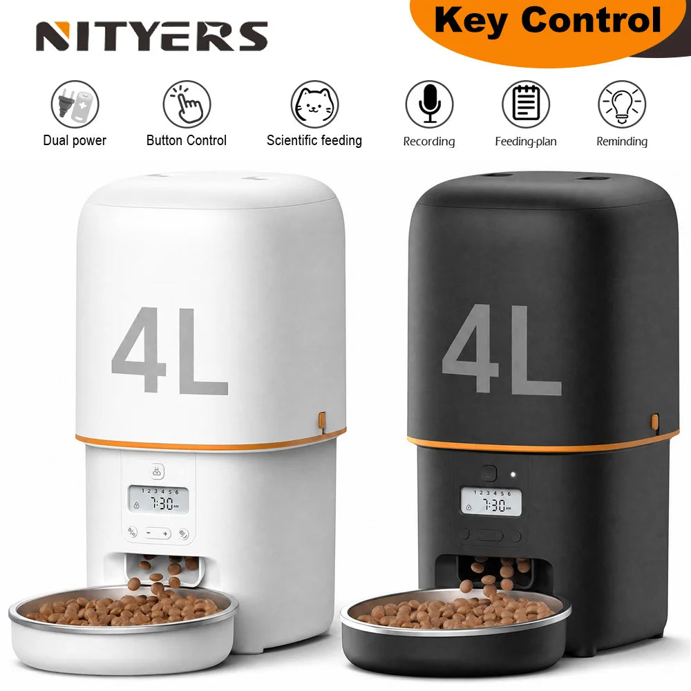 Nityers Automatic Cat Feeder With Voice Recorder And Key Control