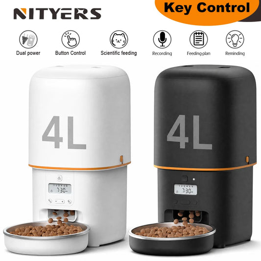 Nityers Automatic Cat Feeder With Voice Recorder And Key Control