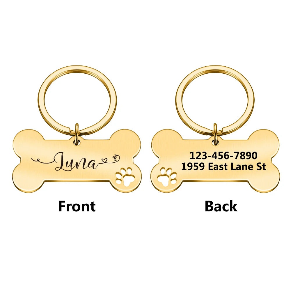 Custom Love Wave Dog Tag For Pet ID Collar Personalizable