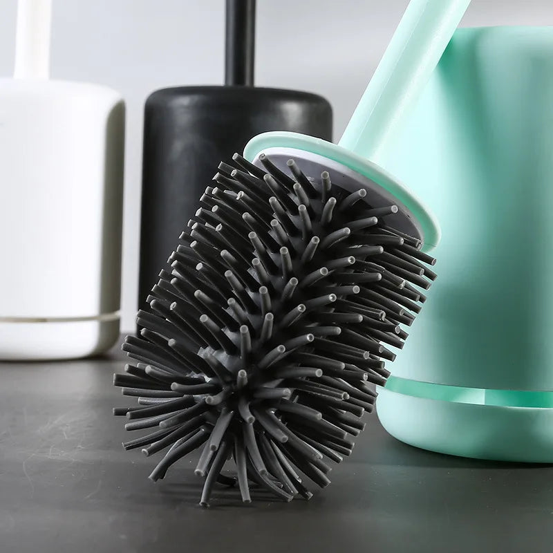 WIKHOSTAR Silicone Toilet Brush Quick Drying Wall Mount Holder